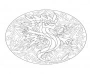 Printable mandala dragon 5  coloring pages
